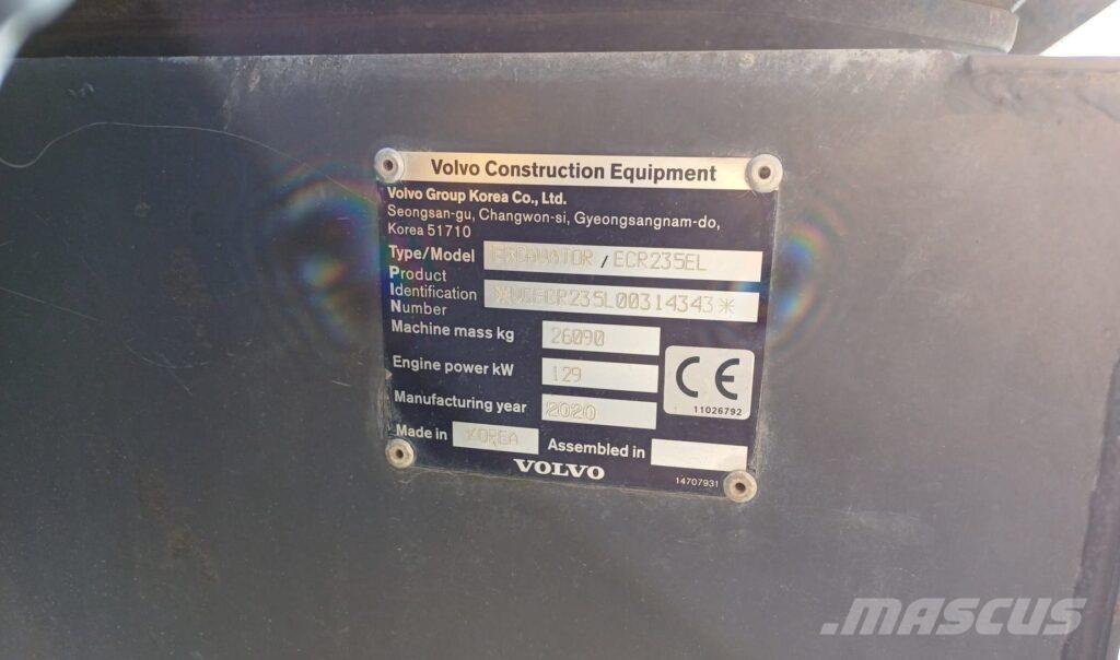 Volvo ECR235EL Pelle sur chenilles