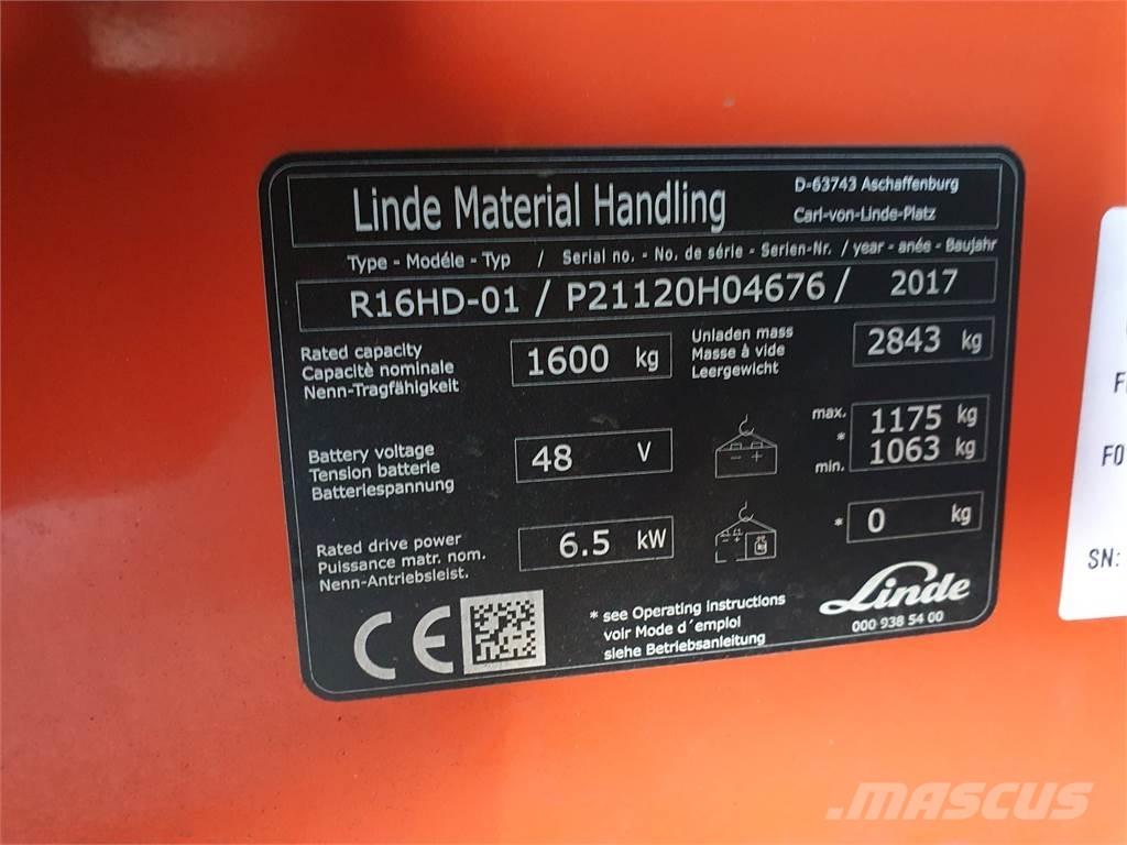 Linde R16HD Chariot à mât rétractable