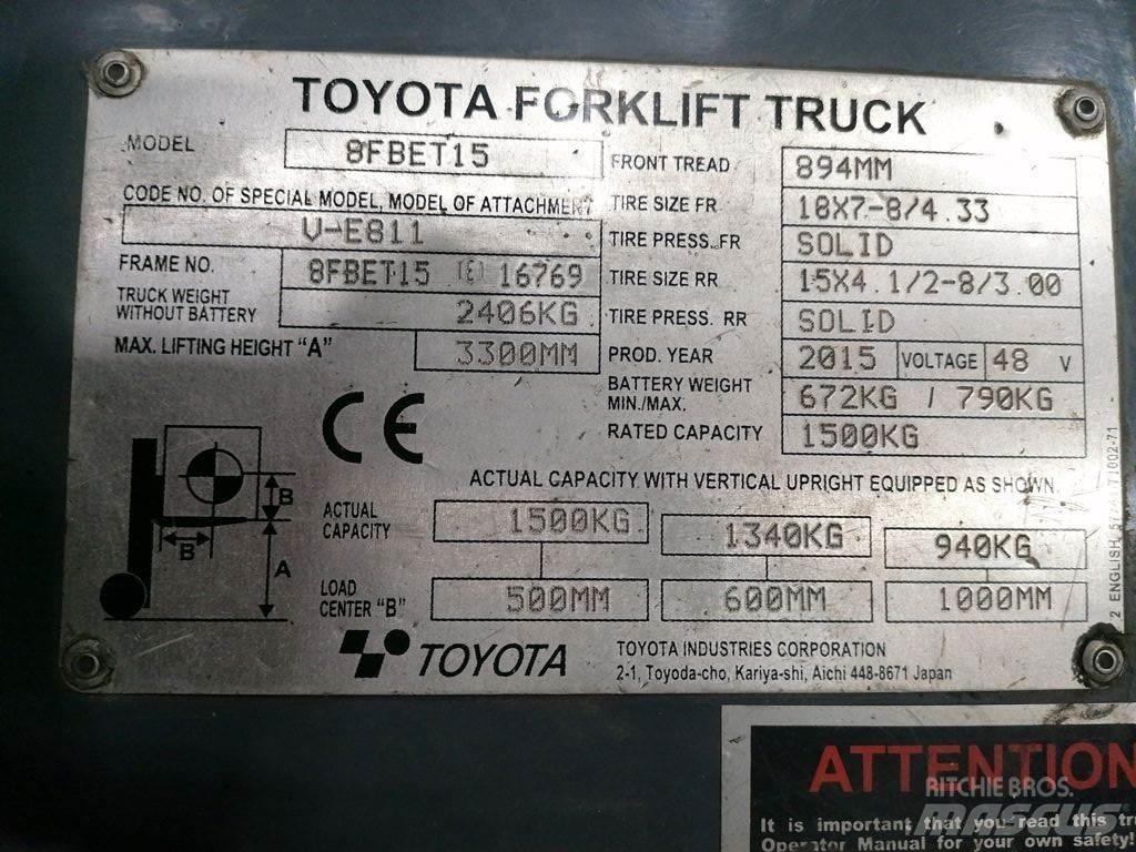 Toyota 8FBET15 Chariots élévateurs électriques