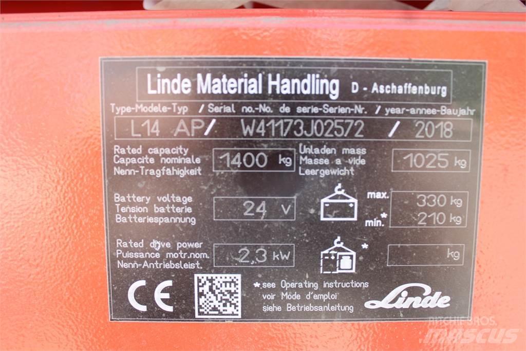 Linde L14APi Gerbeur accompagnant