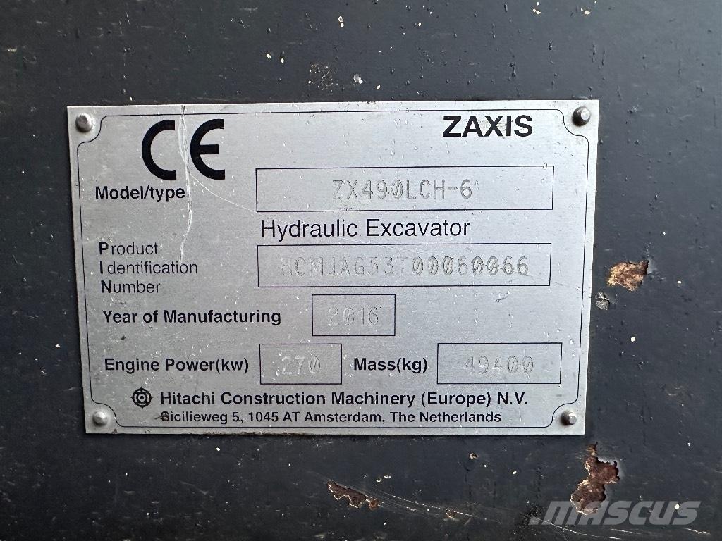 Hitachi ZX 490 LCH Pelle sur chenilles