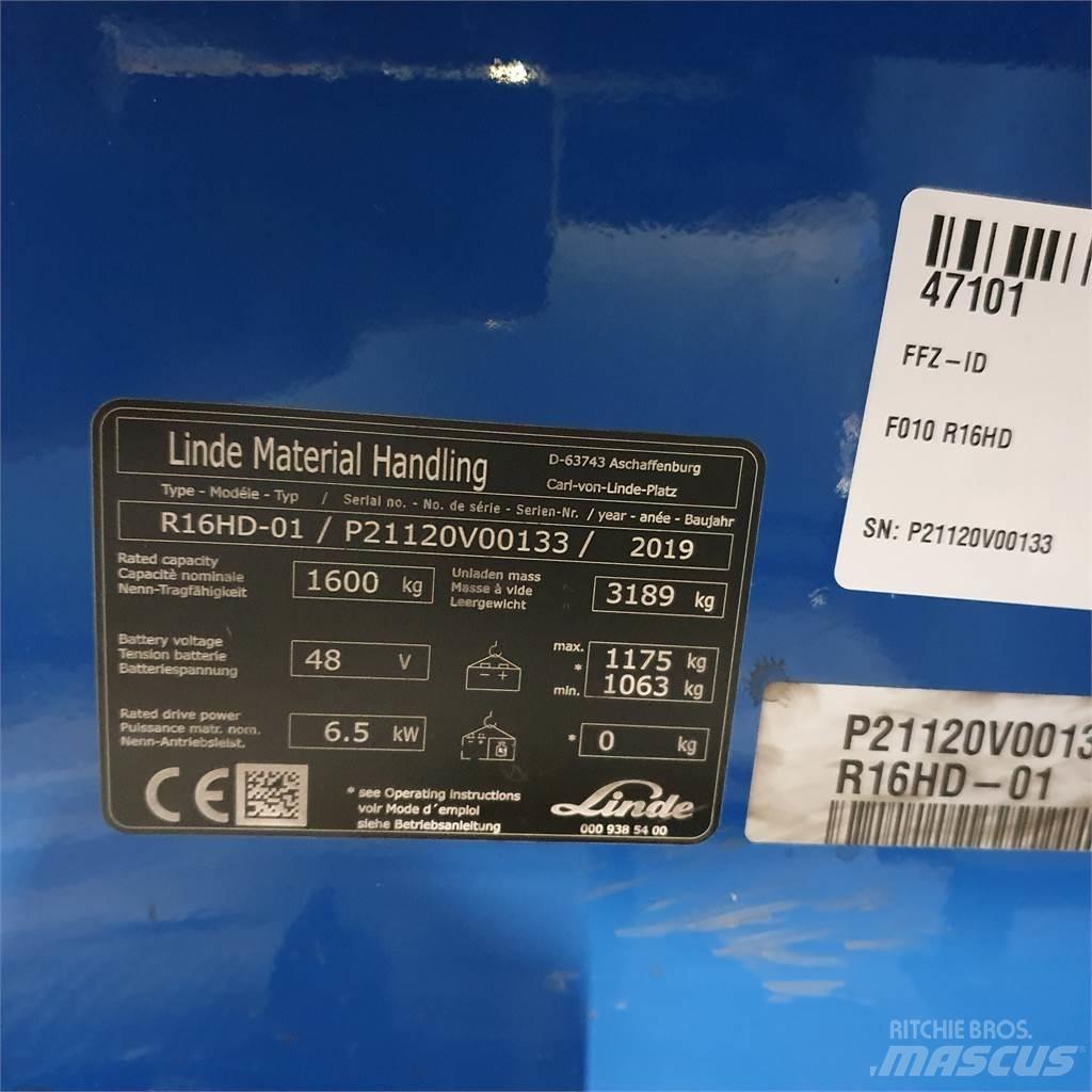 Linde R16HD Chariot à mât rétractable