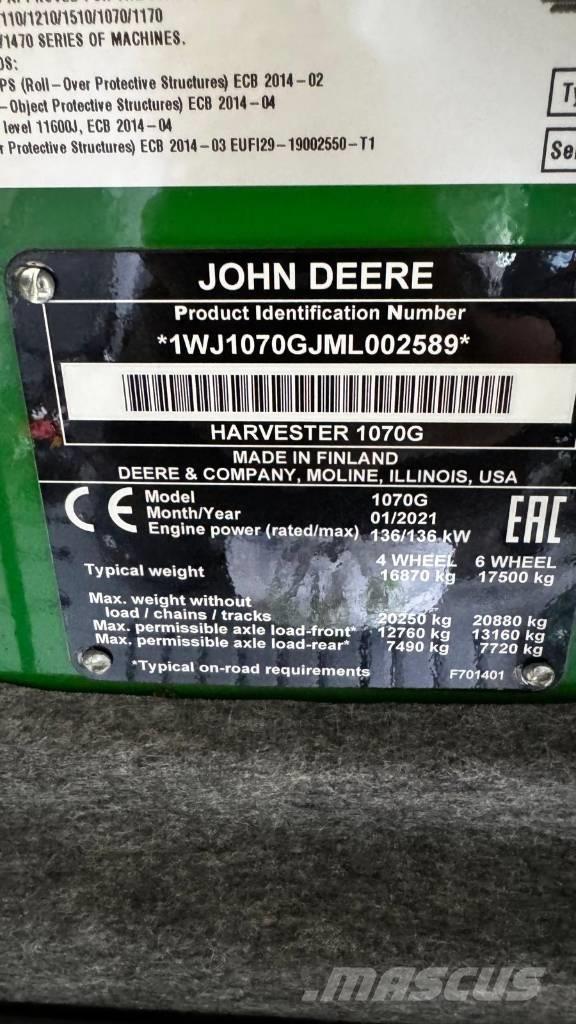John Deere 1070 Abatteuse