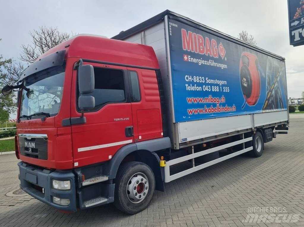 MAN 15.290 / 7.7m / LIFT Camion à rideaux coulissants (PLSC)