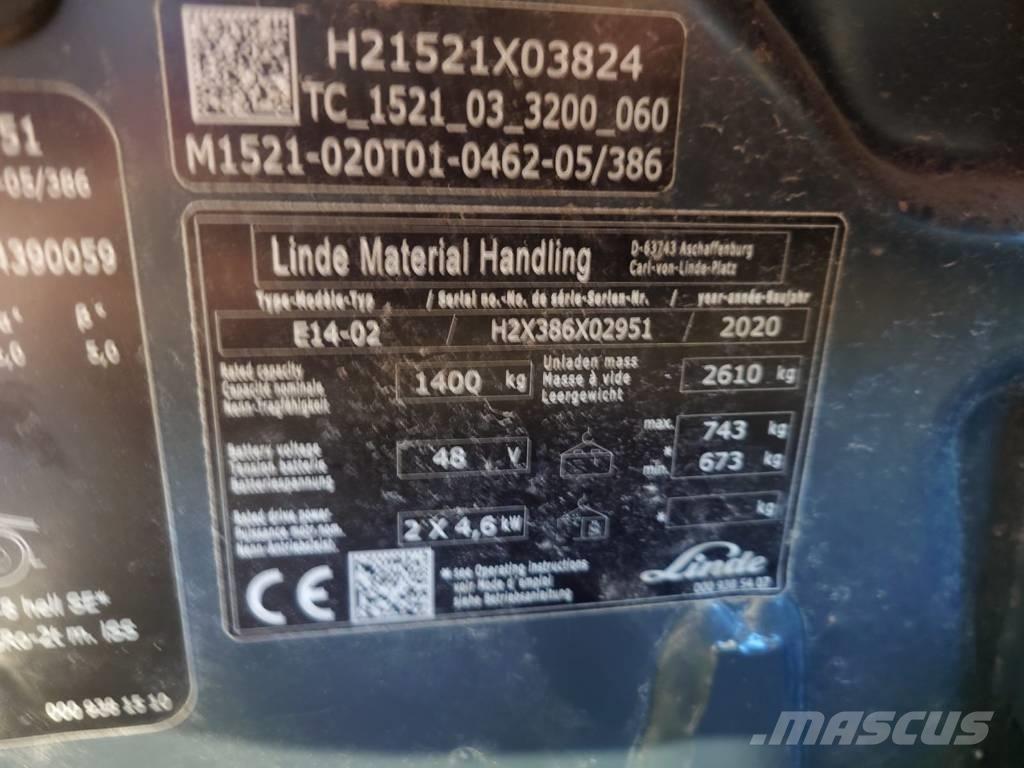 Linde E14/386 Chariots élévateurs électriques