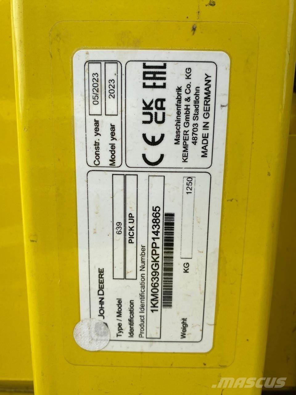 John Deere 639 Accessoires moissonneuse batteuse