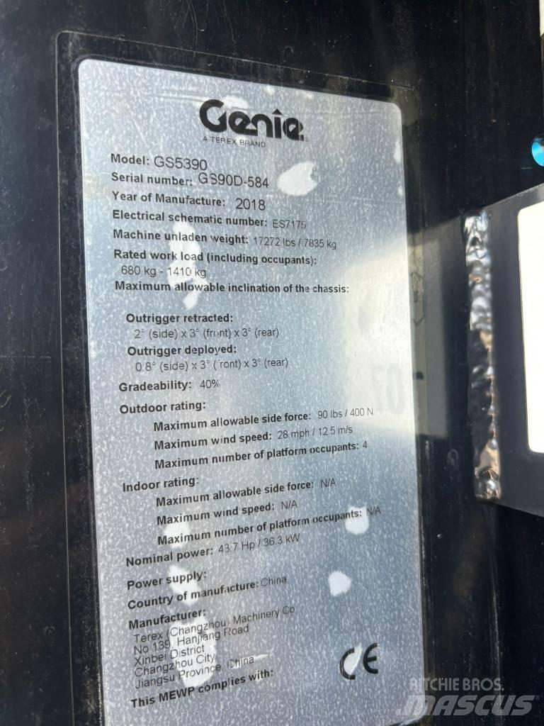 Genie GS 5390 RT Nacelle ciseaux