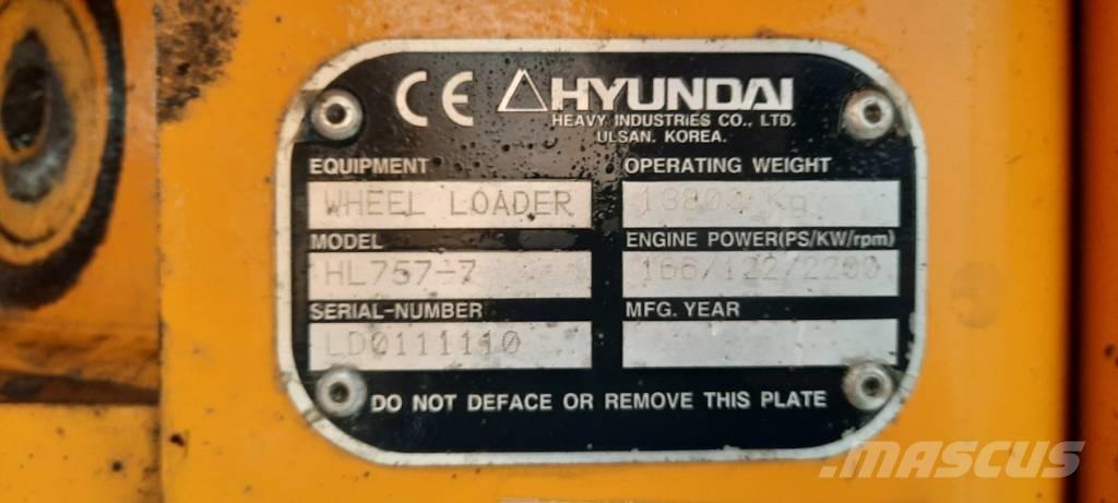 Hyundai HL 757-7 Chargeuse sur pneus