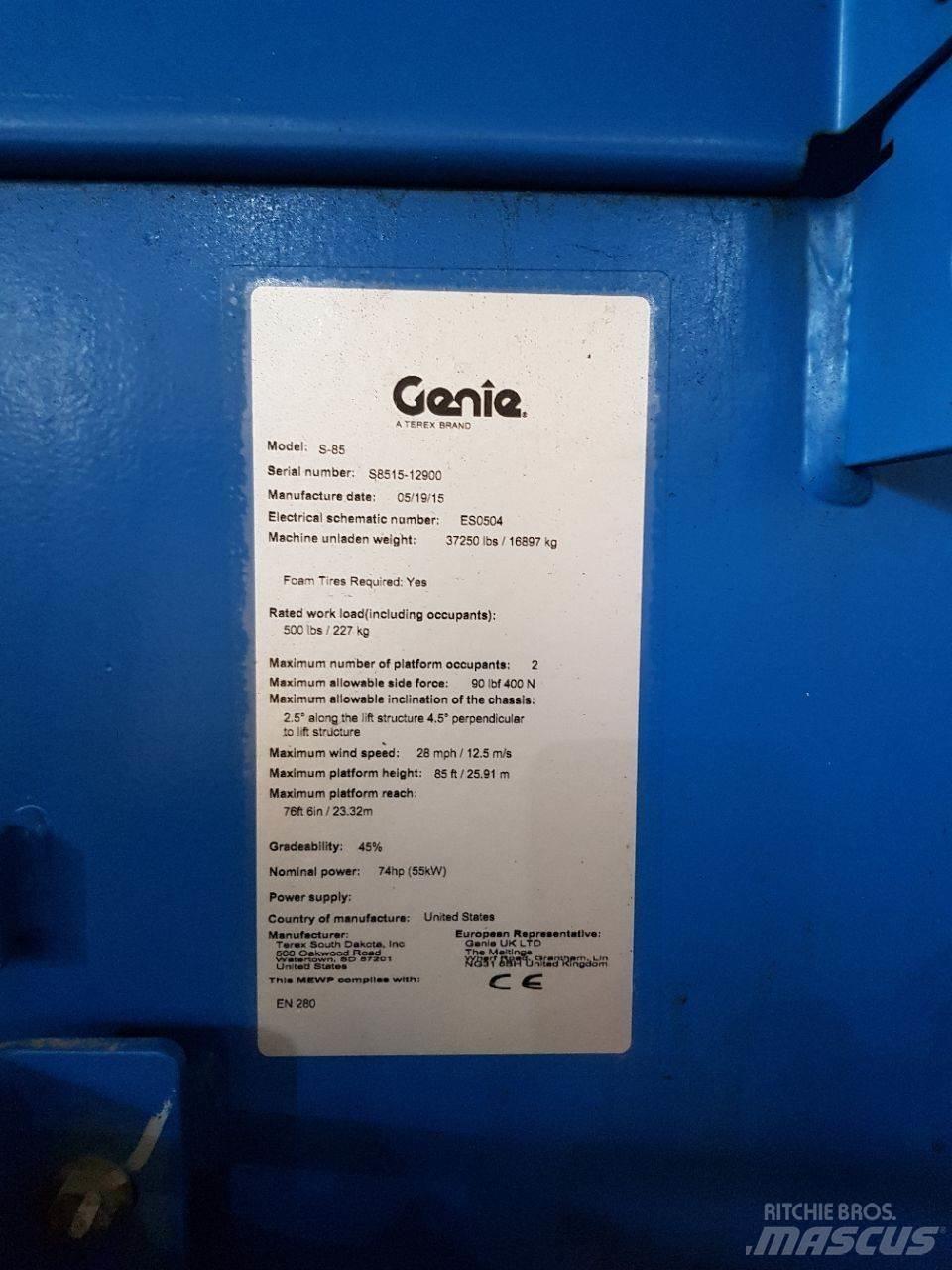 Genie S85 Nacelles télescopiques