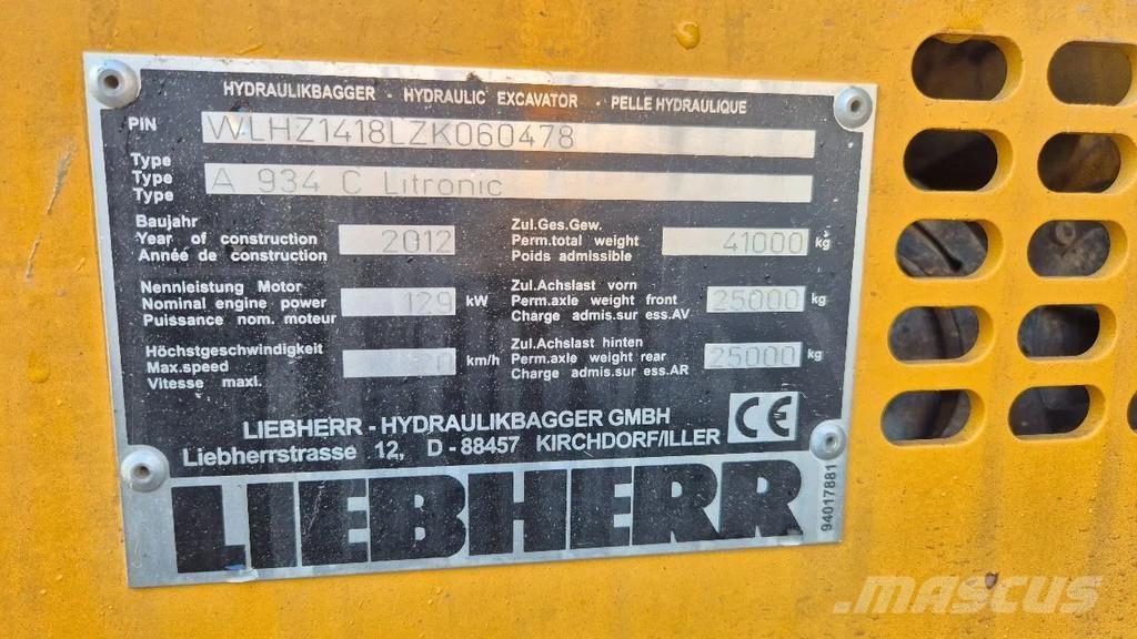 Liebherr A 934 C Pelle à déchets