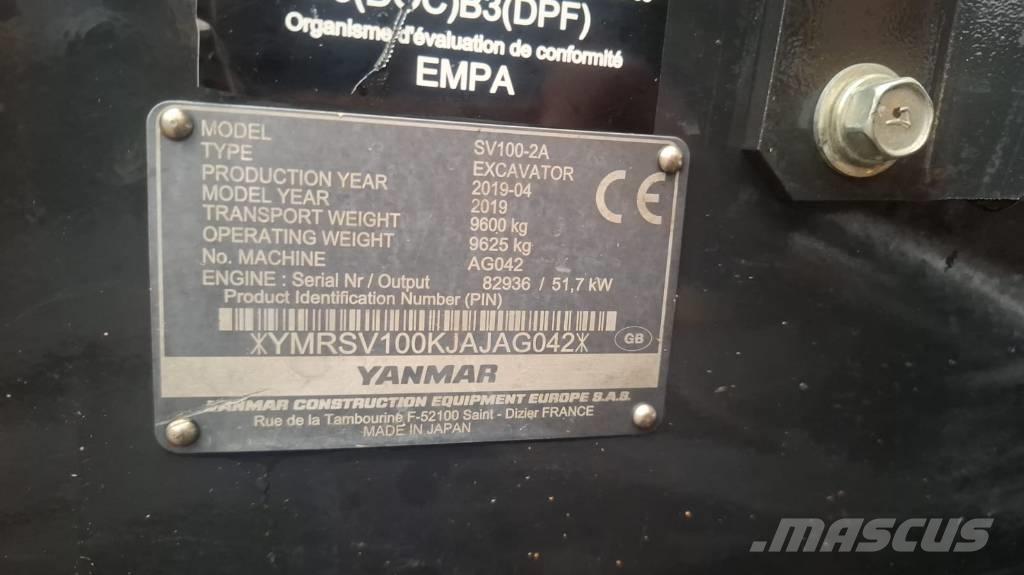 Yanmar SV 100-2A Mini pelle 7t-12t