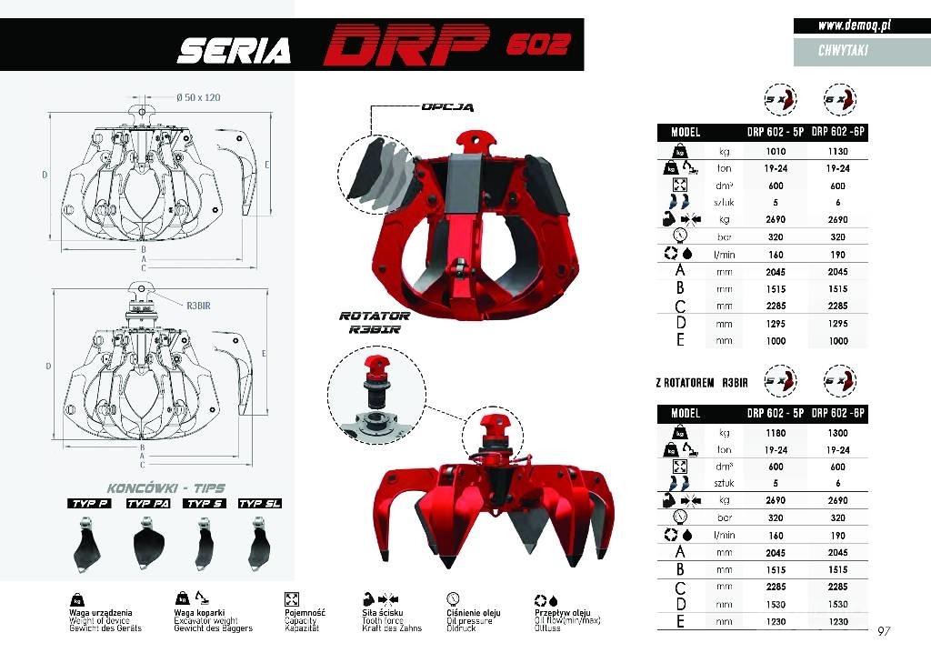  DEMOQ DRP250 4P Grappin