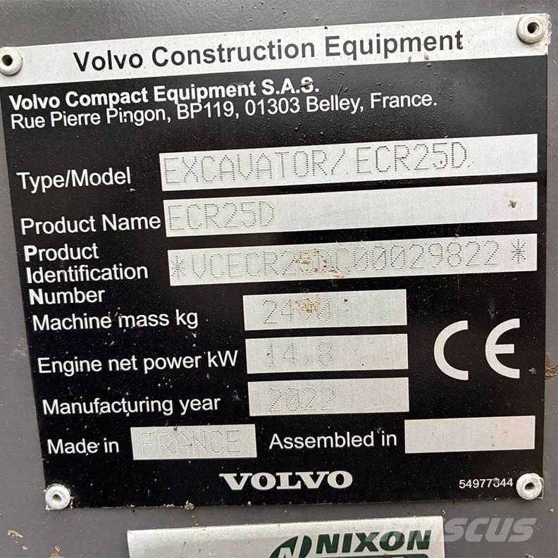 Volvo ECR25D Mini pelle < 7t