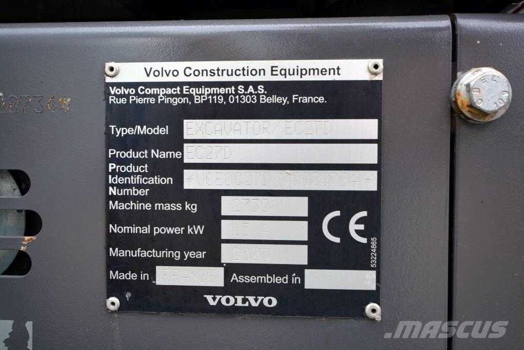Volvo EC 27 D Mini pelle < 7t