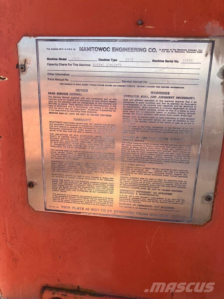 Manitowoc 4600 Dragline