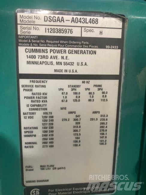 Cummins 105kW Générateurs diesel