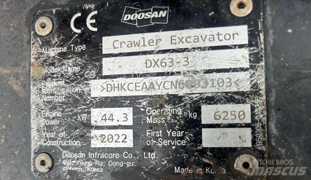 Doosan DX 63-3 Pelle sur chenilles
