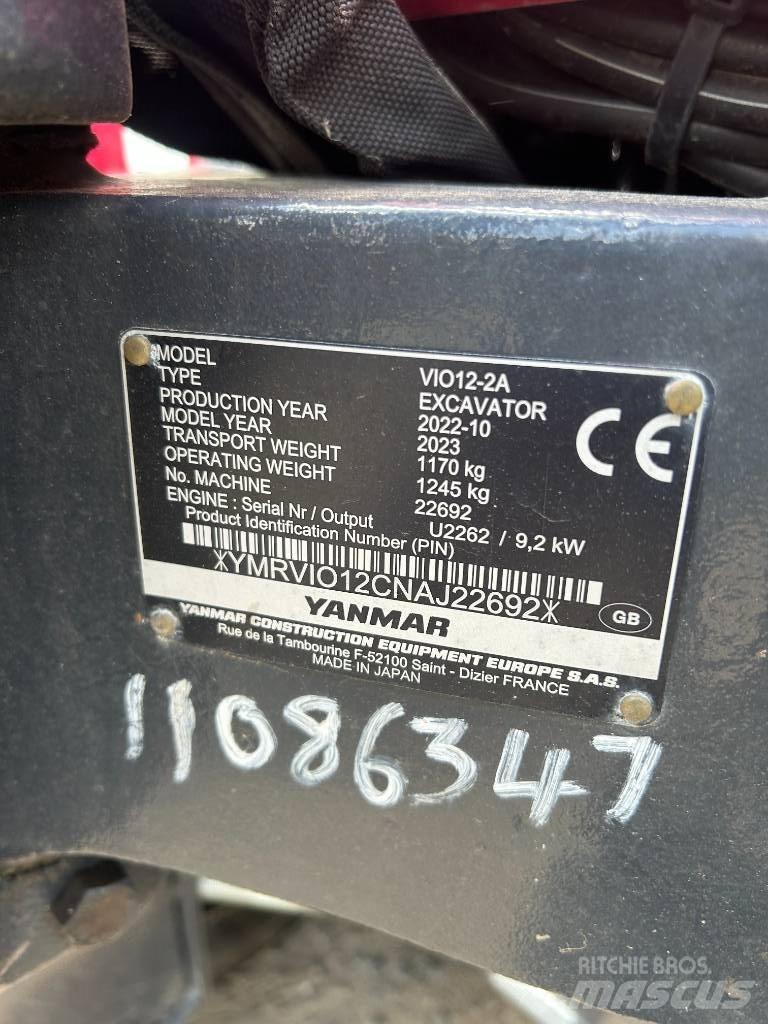 Yanmar VIO12-2A Mini pelle < 7t