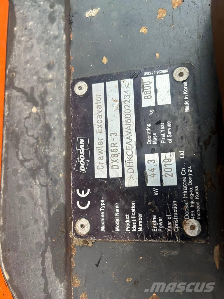 Doosan DX 85 R-3 Mini pelle 7t-12t