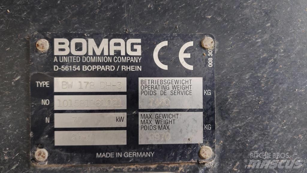 Bomag BW 178 D H-3 Rouleaux tandem