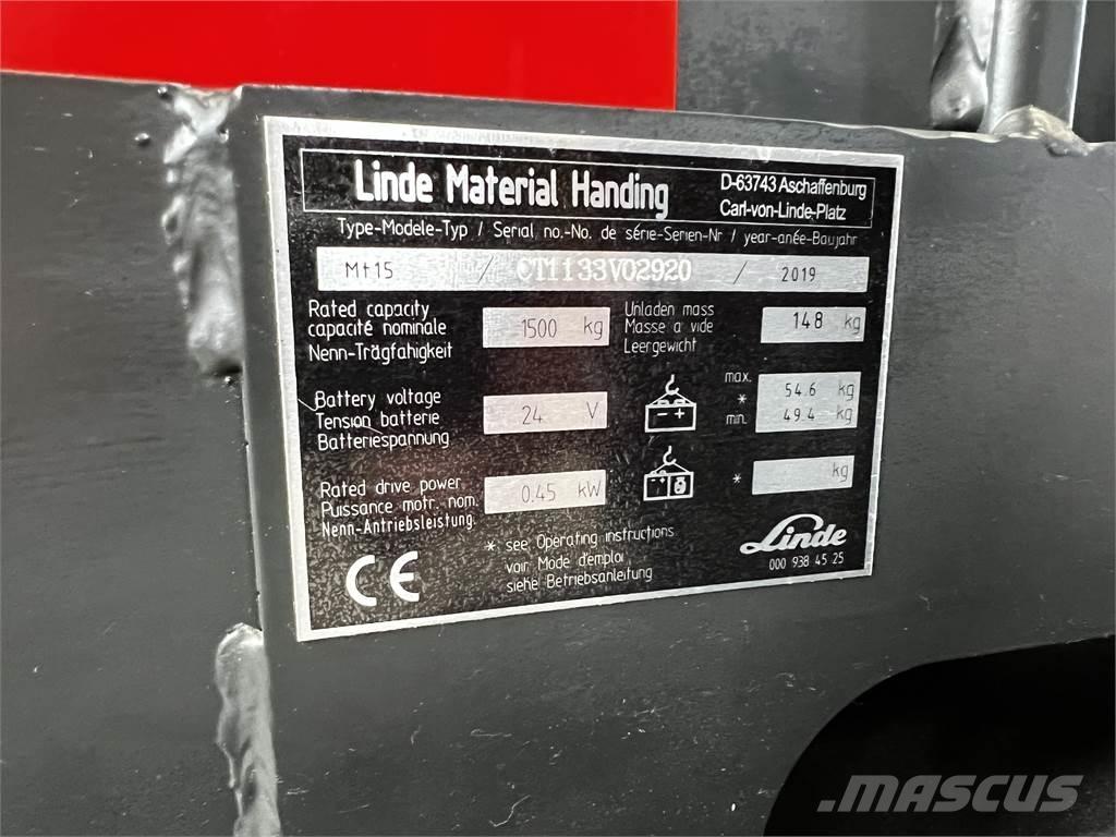 Linde MT15 Gerbeur accompagnant