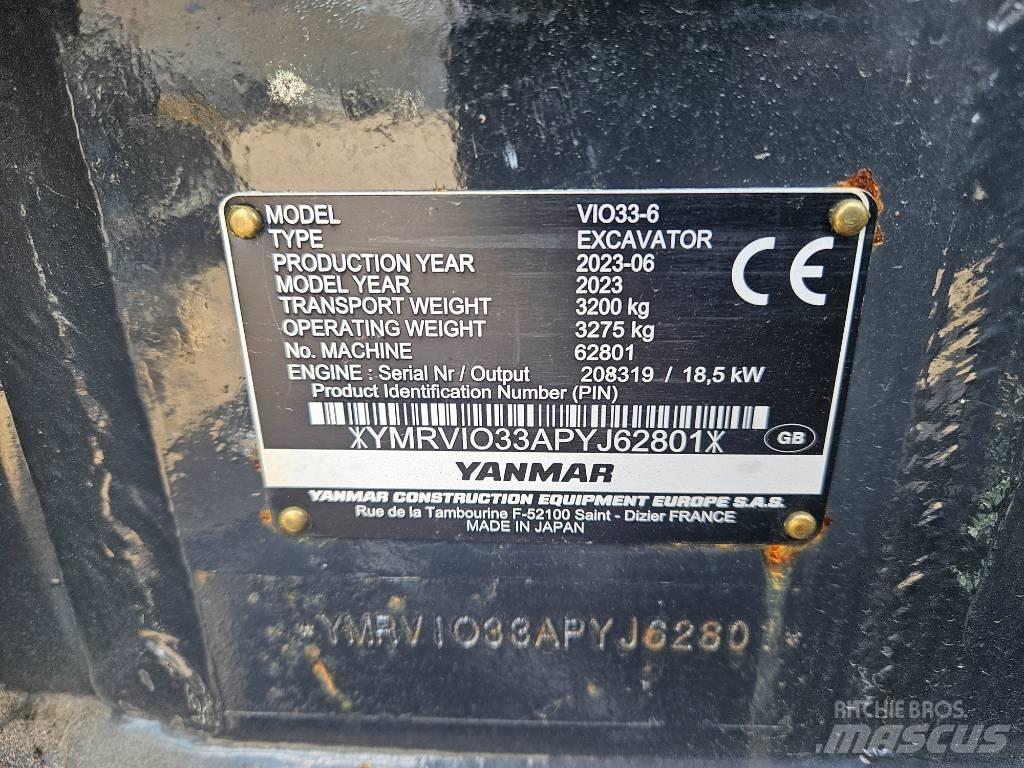 Yanmar Vio 33 Mini pelle < 7t