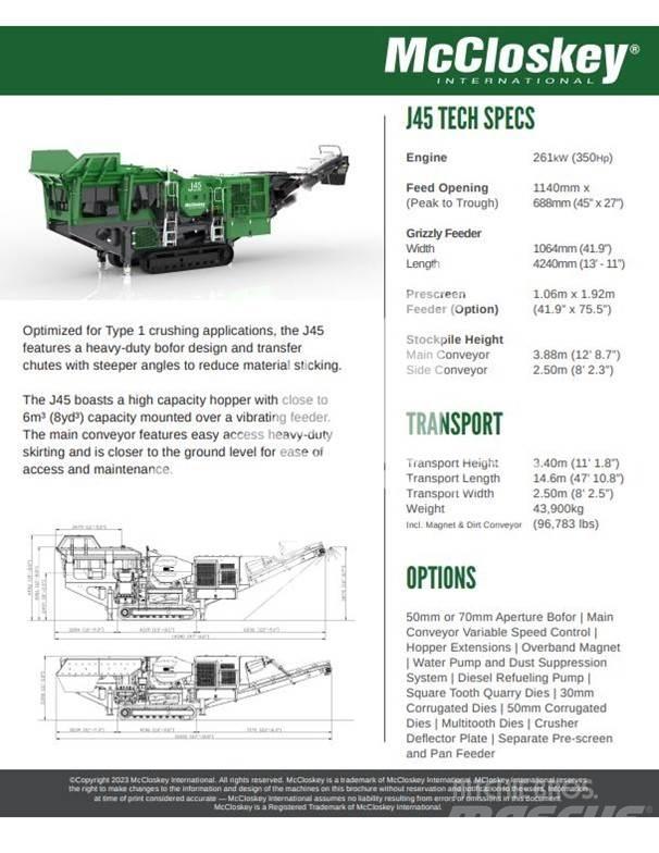 McCloskey J45 Concasseur