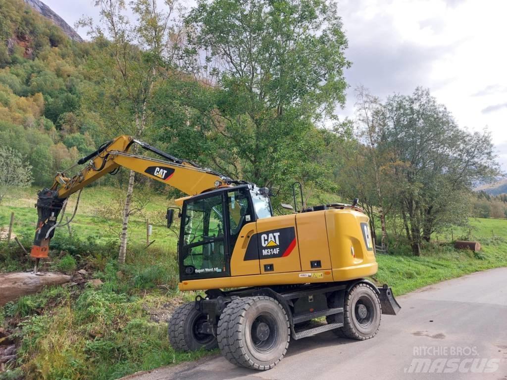 CAT M 314 F Pelle sur pneus