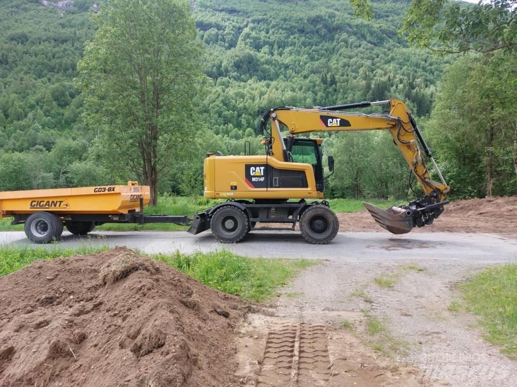 CAT M 314 F Pelle sur pneus