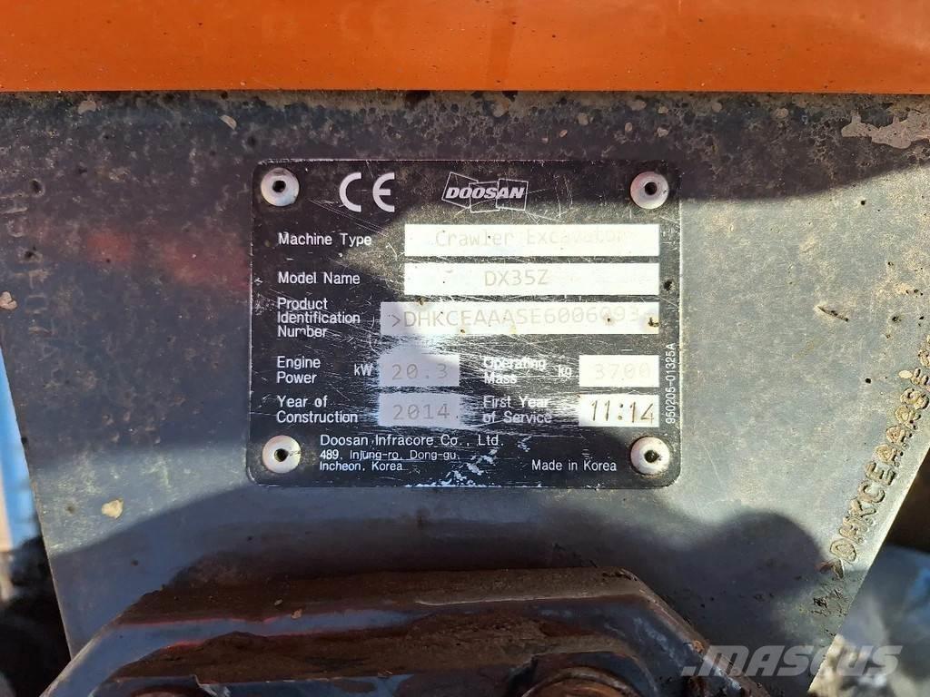Doosan DX35Z Mini pelle < 7t