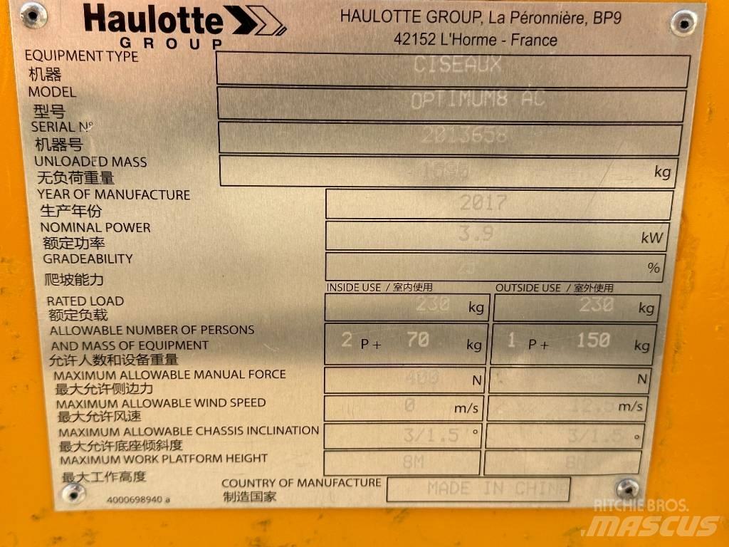 Haulotte OPTIMUM 8 Nacelle ciseaux