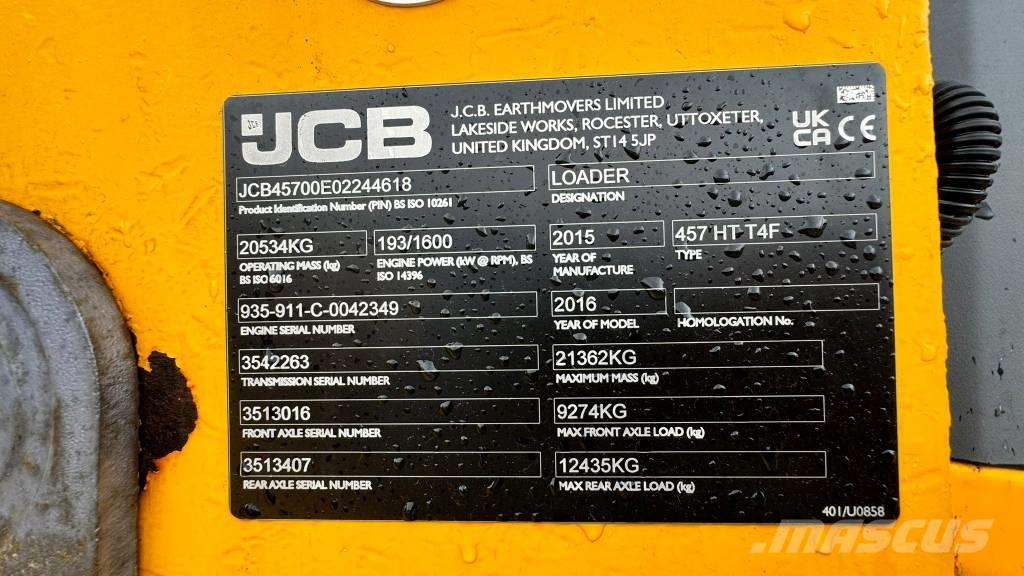 JCB 457 HT Chargeuse sur pneus