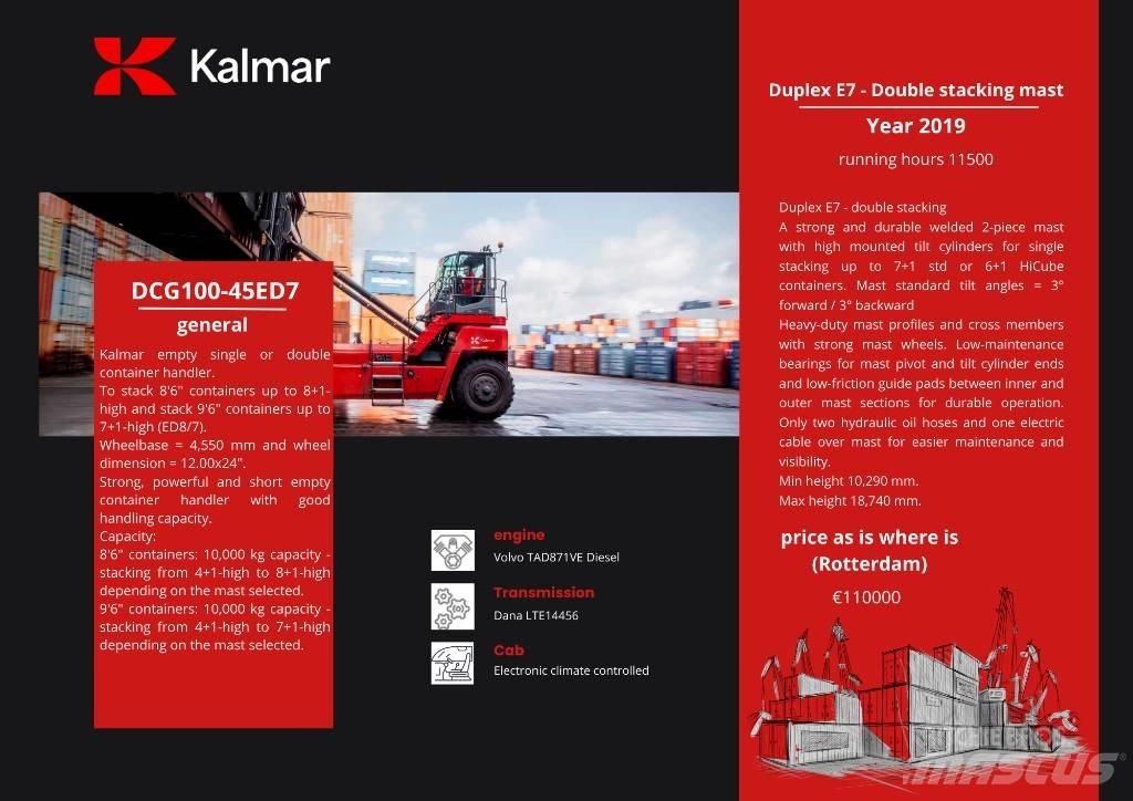 Kalmar DCG 100-45ED7 Chariot élévateur gros tonnage