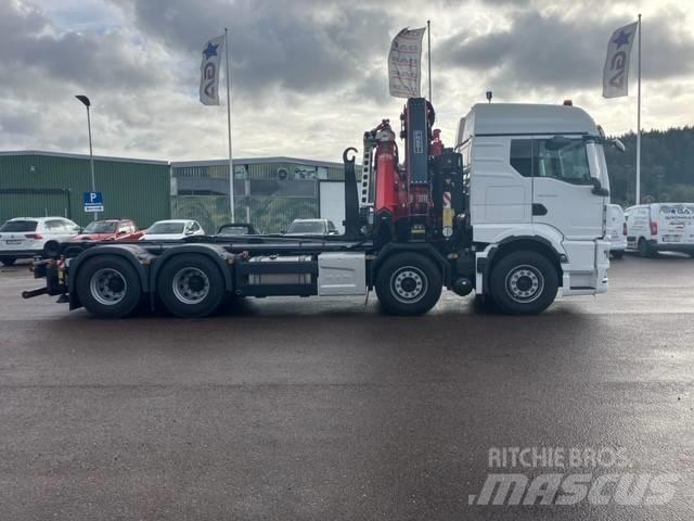 MAN TGS 35.510 8x4/4 Camion plateau ridelle avec grue