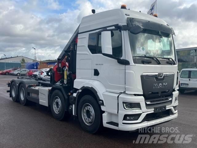 MAN TGS 35.510 8x4/4 Camion plateau ridelle avec grue