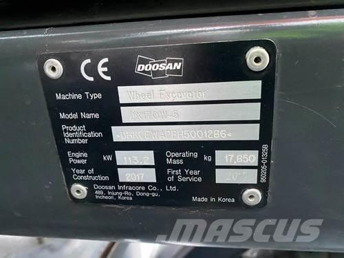 Doosan DX170W-5 Pelle sur pneus