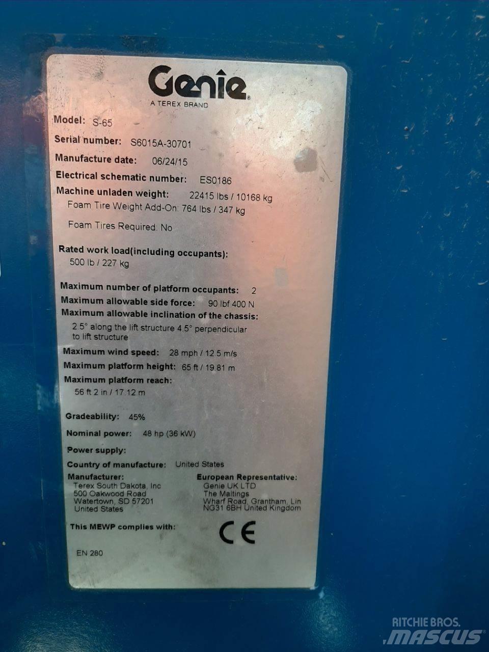 Genie S65 Nacelles télescopiques