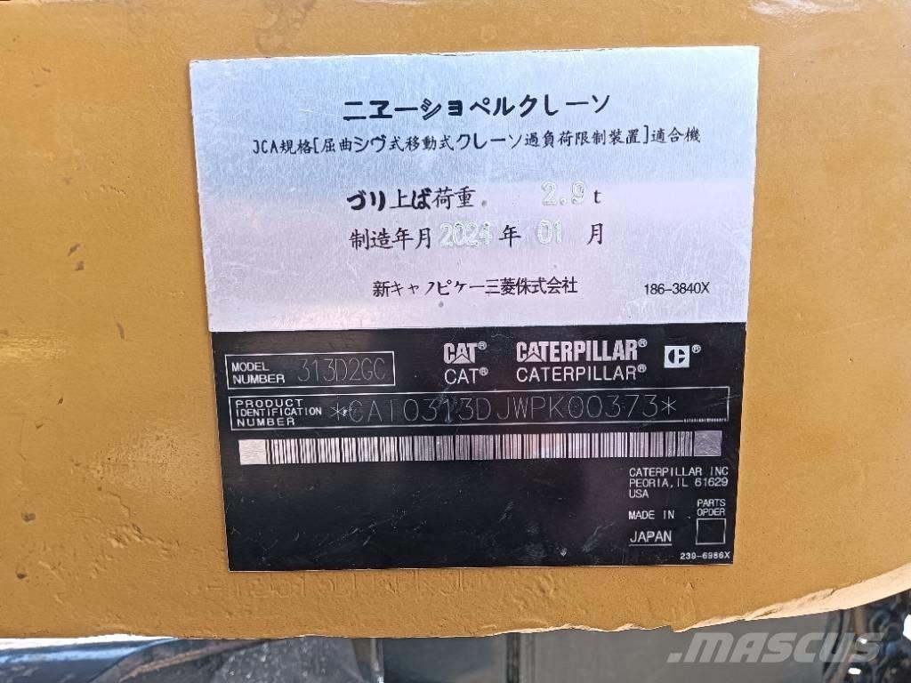 CAT 313 D Pelle sur pneus