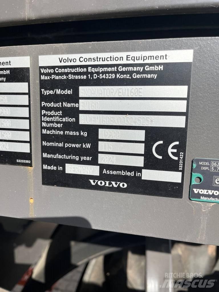 Volvo EW160E Pelle sur pneus