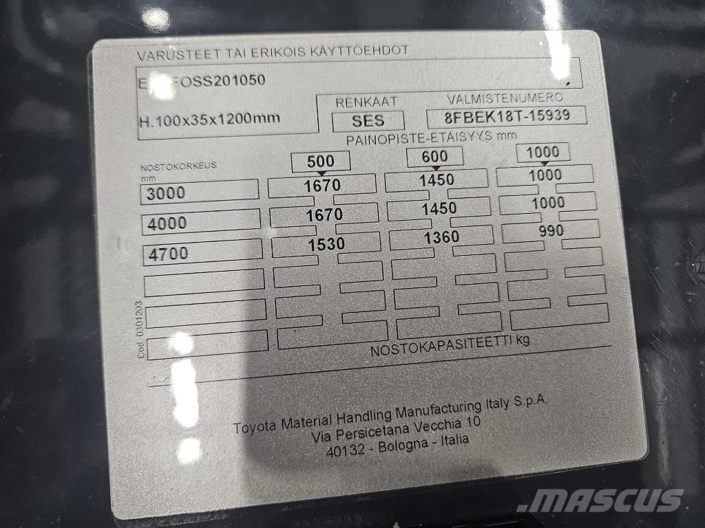 Toyota 8 FBEK 18 T Chariots élévateurs électriques