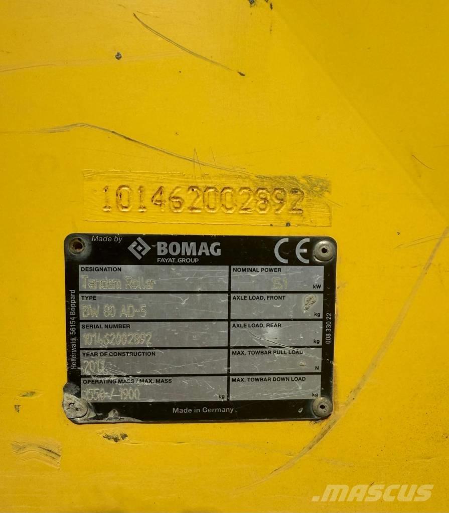 Bomag BW 80 AD-5 Rouleaux tandem