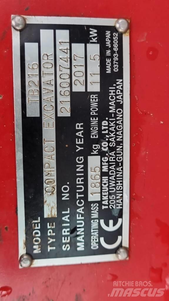 Takeuchi TB216 V4 Mini pelle < 7t