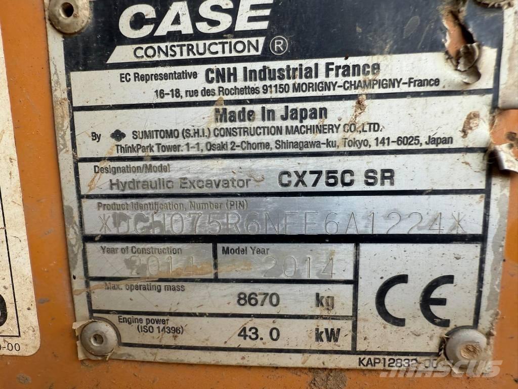 CASE CX 75 C SR Mini pelle 7t-12t