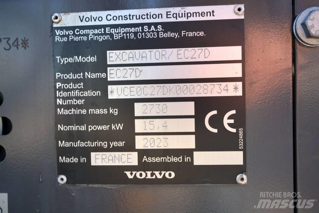 Volvo EC 27 D Mini pelle < 7t