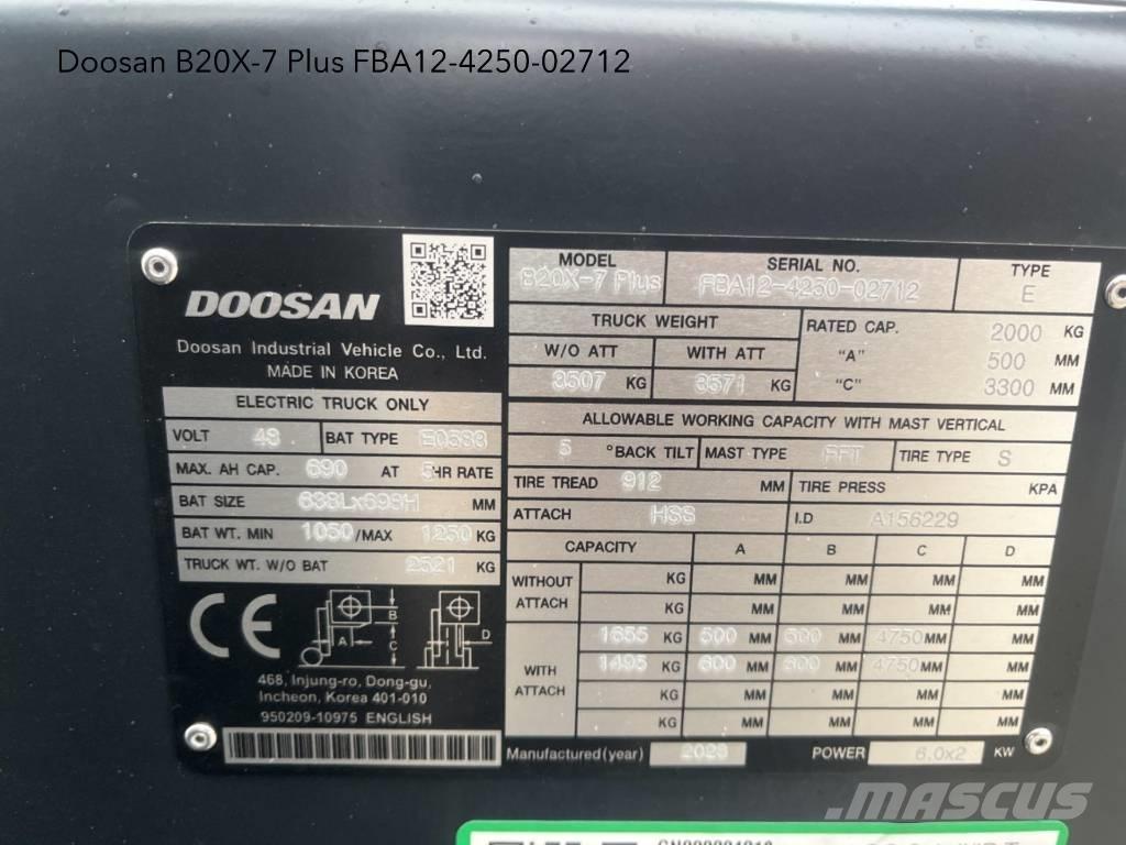 Doosan B 20 X-7 Plus Chariots élévateurs électriques