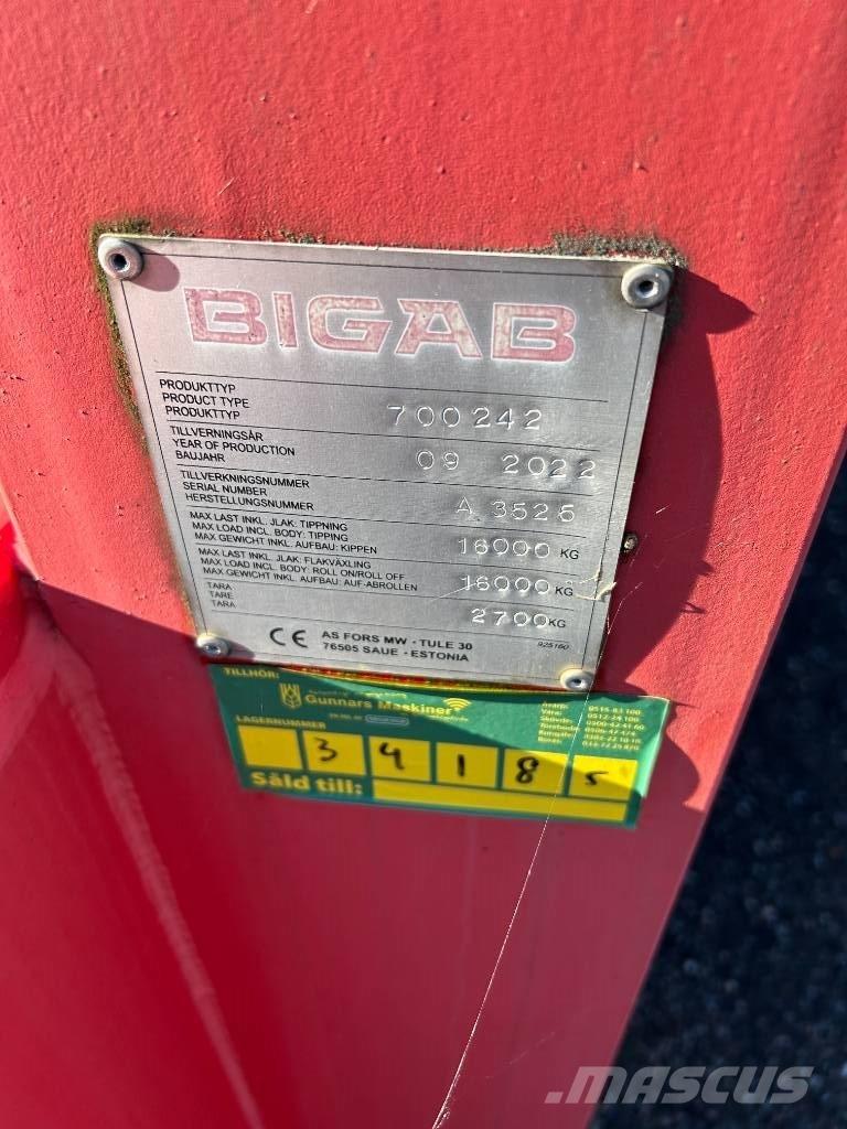 Bigab 242 SCHAKTFLAK Remorque porte container