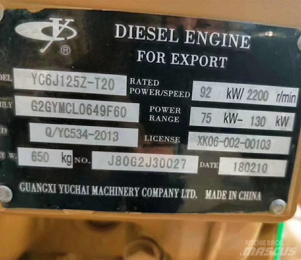 Yuchai YC6J125Z-T20 Moteur