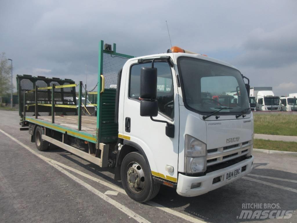 Isuzu N 75.190 Camion plateau ridelle avec grue