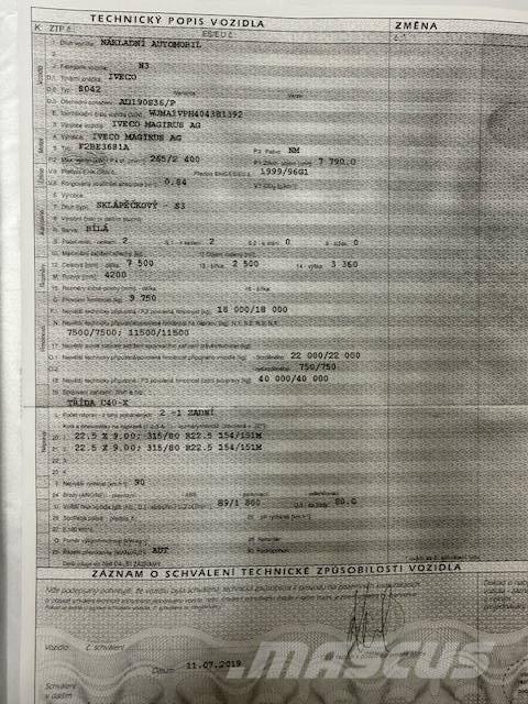 Iveco MAGIRUS Camion plateau ridelle avec grue