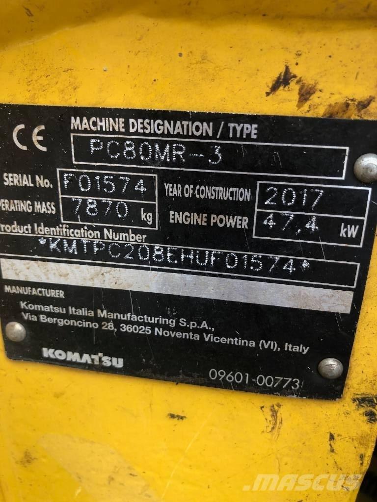 Komatsu PC80MR-3 Mini pelle 7t-12t